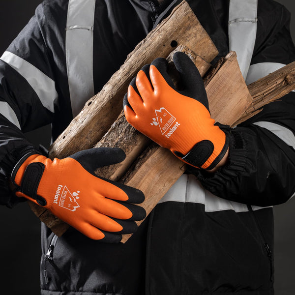 toolant 100% Waterproof Gloves for Men and Women, Winter Work Gloves for Cold Weather, Touchsreen, Thermal Insulated Freezer Gloves, With Grip,