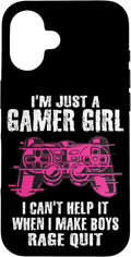 Funny Gamer Girl Video Games Gaming Quote Teen Girls Women Case for iPhone 16