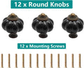 12pcs Black Pumpkin Knobs, Vintage Ceramic Cabinet Knobs | Dresser Knobs, Drawer Knobs, Door Knobs, Drawer Pulls, Dresser Handles with Mounting