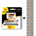 BIC Flex 5 Refillable Razors for Men, Long-Lasting 5 Blade Razors Refills for a Smooth and Comfortable Shave, 12 Razor Cartridges 12 Refill Cartridges