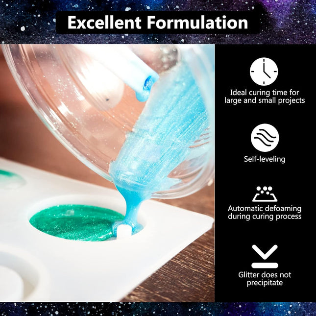 KISREL Crystal Clear Epoxy Resin Kit - No Yellowing, No Bubble Art Resin for Crafts, Jewelry, Wood & Molds (16OZ X 2)