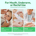 8 Seconds Thermometer for Adults & Kids, Accurate & Safe Baby Thermometer with Fever Alarm and Memory Recall, Oral, Rectal or Underarm Use white
