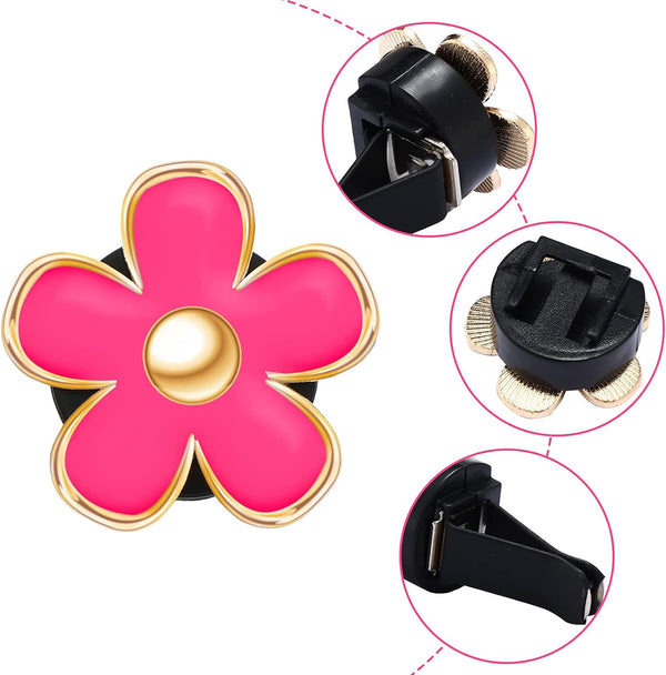 Frienda 6 Pcs Daisy Flower Air Vent Clip Accessories Air Conditioning Outlet Clip Car Air Freshener Dashboard Accessories Charm Car Inter Decor(3