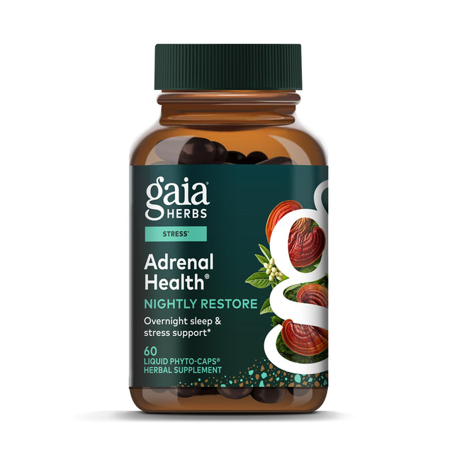 Gaia Herbs Adrenal Health Nightly Restore - Herbal Supplement with Ashwagandha, 
