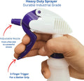 4 Pack 32 oz, Heavy Duty Spray Bottles for Cleaning, Chemical Resistant Plastic Spray Bottles, Industrial-Grade HDPE Commercial Spray Bottle with