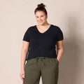 Amazon Essentials Women's Regular-Fit Short-Sleeve V-Neck T-Shirt, Multipacks 2 Black X-Large