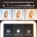 LED Foldable Travel Makeup Mirror - 5X7 Inches 3 Colors Light Modes USB Rechargeable Touch Screen, Portable Tabletop Cosmetic for Travel,
