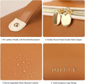 Prite Makeup Bag Travel Toiletry Bag Open Flat Cosmetic Organizer for Women New Brown Medium