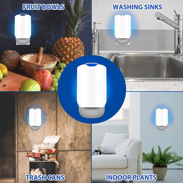 Gideal Flying Insect Trap Indoor Plug in Bug Light Catcher Insect Killer Gnats Mosquito White (Device + 5 Glue Cards)