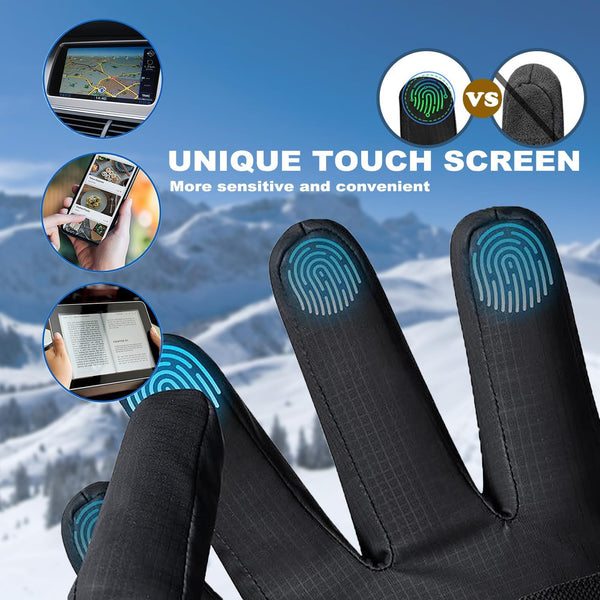 Winter Gloves for Men and Women, Thermal Touchscreen Warm Gloves with Windproof & Grip, for Running Cycling Skiing Hiking Driving Outdoor Sports
