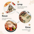 BeePure Reusable Beeswax Food Wrap - Eco-Friendly, Sustainable Wrap Roll (15"x80") - Plant & Bee Pattern for Food Storage BP-ROLL-NATURE