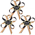 Daifunli 3 Pcs Graduation Lei Accessories Class of 2026 Ribbon Bows Lei Decals for Leis Gold Graduation Party Theme Celebration Decoration