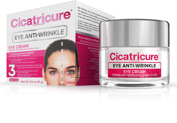 Cicatricure Anti-Wrinkle Eye Cream | Blurs Fine Lines | 0.5 oz | Cooling cream-gel, formulated with peptide complex, reduces under-eye bags & fine