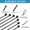 1000 Pcs Zip Ties, 6 Inch Self-Locking Nylon Cable Ties, Premium Heavy Duty Plastic Wire Ties Wraps for Indoor and Outdoor (Black) 6" Black