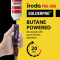 IRODA SolderPro 90K Professional Butane Soldering Iron Kit | Cordless 3-in-1 Tool | Fast Start & 53min Runtime with Case & Tips (Taiwan Made)