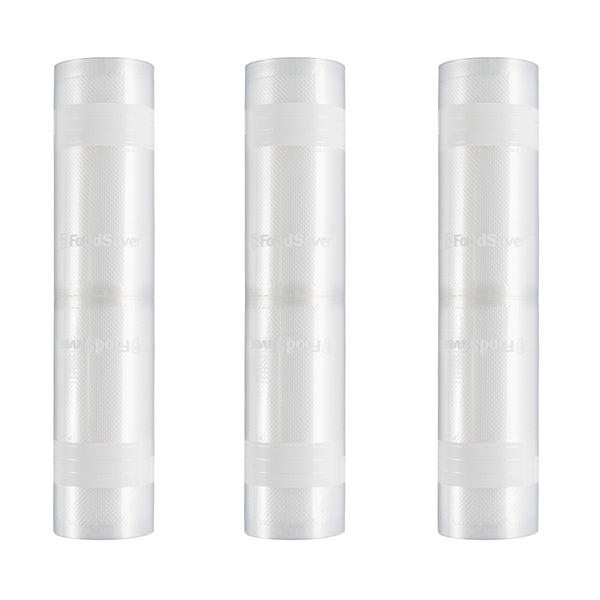 FoodSaver Custom Fit Vacuum Sealer Rolls, Airtight Food Storage and Sous Vide Rolls, BPA-Free, 11 x 16' (Pack of 3) 11in x 16ft Heat-Seal Rolls