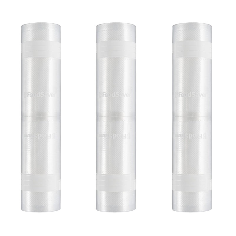 FoodSaver Custom Fit Vacuum Sealer Rolls, Airtight Food Storage and Sous Vide Rolls, BPA-Free, 11 x 16' (Pack of 3) 11in x 16ft Heat-Seal Rolls