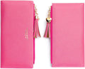 Valentoria Womens Wallet Cute Elegant Long Slim Card Holder Case Minimalist Coin Purse Thin Tassels Zip Clutch Wallets for Girls Ladies L Barbie Pink
