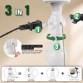 2-Pack E26 Light Socket Adapter - Converts Medium Screw Socket to Two Outlets With Pull Chain Switch - UL Listed, White