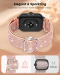 Sparkly Elastic Nylon Bands Compatible with Woneligo/Fitpolo Smart Watch IDW13, 22mm Stretchy Straps for TOOBUR IDW19/ENOMIR IDW19/MILOUZ