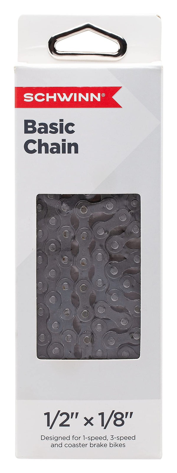 Schwinn Chain, Steel Replacement Chain, 112 Links, Fits Derailleur & Non-Derailleur Bikes, Single & Multi-Speed Bikes 1/2 inch x 1/8 inch Single Speed