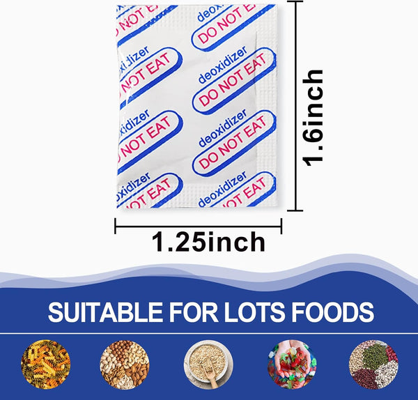auhanth 100 Packs 100CC Oxygen Absorbers (10 Packs of 10), Food Grade Oxygen Absorbers for Long Term Food Storage in Vacuum Bag, Applicable to