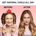 Hello Kitty X Kitsch XL Satin Heatless Curling Set- Heatless Hair Curler to Sleep in for Frizz-Free & Soft Curls, Comes with Bow Shape Design Hair