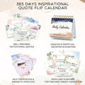 Motivational Calendar - Undated Perpetual Flip Desk Calendar For Daily Schedule with Inspirational Quotes, 5.5" x 4.8", Inspirational Gifts &