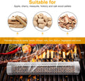 2 Pack 12'' Stainless Steel Pellet Smoker Tube, with Brush and Hooks | for 5 Hours Cold/Hot Smoking 2 Pack Smoker Tube
