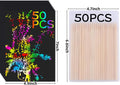 Cityrosy Scratch Art Paper Rainbow Sets for Kids 100 Pcs-Black Magic Scratch Off Craft Set Classroom Supplies Kits for Age 3-12 Kids Party Games