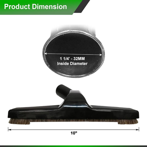 Selgo Universal 1 ¼ Inch (32mm) Black Vacuum Cleaner Floor Brush 10" Wide 1 Brush Only