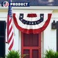 2x4 Ft American Pleated Fan Flag USA Bunting 4th of July Flags Decor Outside Porch Garden Banner Embroidered Patriotic Stars & Sewn Stripes Canvas