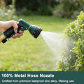FANHAO Garden Hose Nozzle Sprayer Heavy Duty, 100% Metal Spray Nozzle High Pressure Water Hose Nozzle with 7 Patterns for Watering Garden, Washing