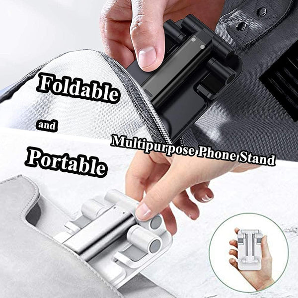 Meetuo 2 Pcs Cell Phone Stand for Desk, Adjustable & Foldable Phone Holder | Adjustable Angle Height, Fully Foldable&Portable, Compatible with