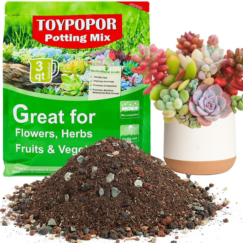 TOYPOPOR Leca Clay Pebbles for Plants, (3 Quarts) Leca Balls, Lightweight Clay Ball, Potting Mix, Grow Media Used for Drainage, Decoration,