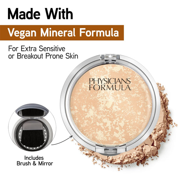 Physicians Formula Mineral Wear Talc-Free Face Powder, Light Coverage Mineral Makeup for Sensitive Skin – Translucent Mineral Wear Translucent