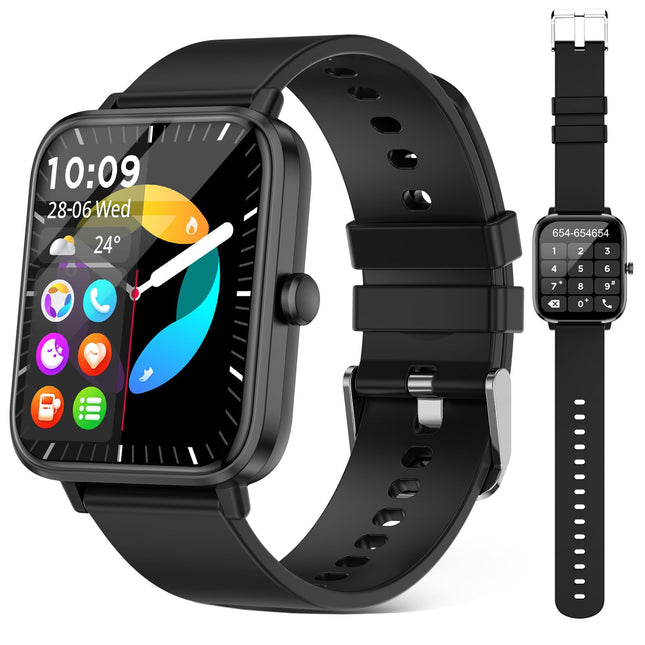 Smart Watch (Answer/Make Call): 1.85" Waterproof Fitness Trackers with 24-Hours Blood Pressure Heart Rate Spo2 Sleep Mon