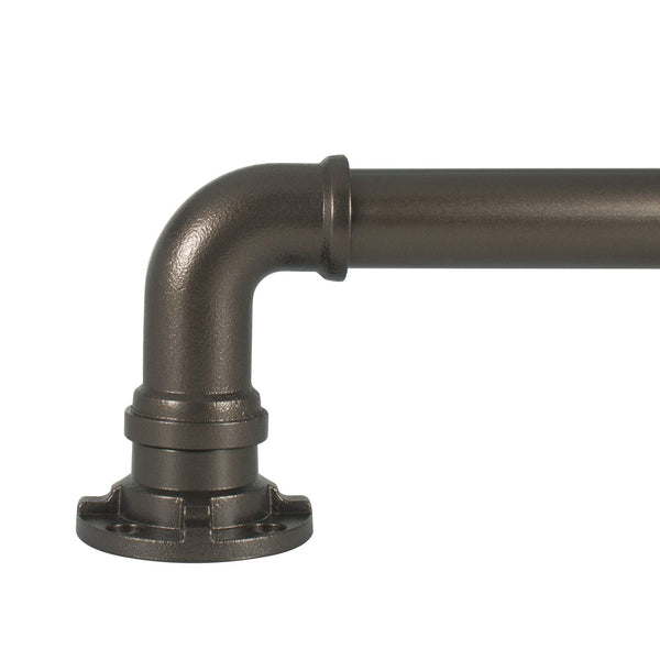 Decopolitan Industrial Wrap around Telescoping Curtain Rod Set, 72-144", Bronze