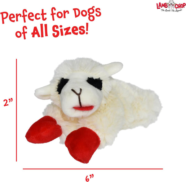 Multipet Lamb Chop Dog Plush Toy - Squeaky Toy for All Dogs - Extra Soft Plush - Stuffed Animal Dog Toy for Cuddling & Playing - Cute Pet Toy (6",