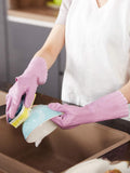 LANON wahoo Cleaning Gloves with Cotton Flocked Liner, Mauve Mist, Small Small (Pack of 1) Mauve Mist
