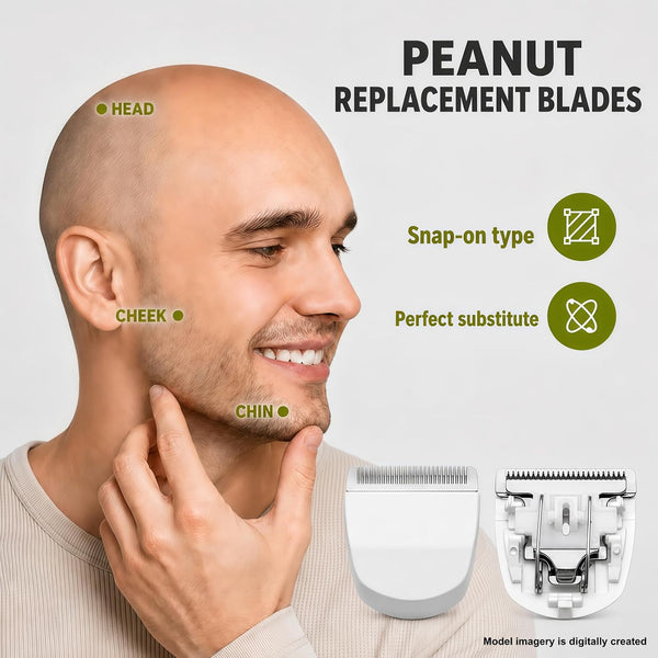 Trimmer Replacement Blades #2068-300 Compatible with Wahl Peanut Clipper | 2 Pack White Professional Peanut Clipper/Trimmer Snap-on Replacement
