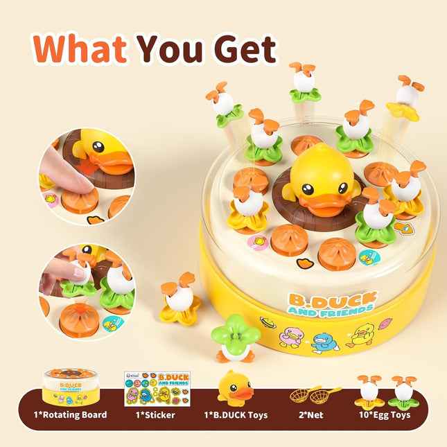 B.Duck Games for Kids Age 4-6, Board Games Bounce and Catch Duck Toys for Kids 4-8, Family Board Games for 5-7 Boys Girl