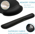 Comfy Mee Premium Memory Foam Keyboard and Mouse Wrist Rest Pads Set- for Comfortable Typing &Wrist Pain Relief (Pack of 2) Black 2P-Keyboard and