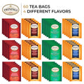 Twinings Black Tea Variety 3-Pack with Earl Grey Tea, English Breakfast Tea, Irish Breakfast Tea, and Lady Grey Tea Bags, Individually Wrapped, 20