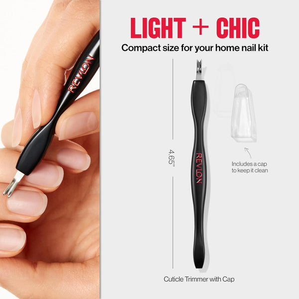 Revlon Cuticle Trimmer With Cap, High Precision V-Tip and Comfortable Grip for Gentle and Easy Trimming, 1 Count 1 Count (Pack of 1)