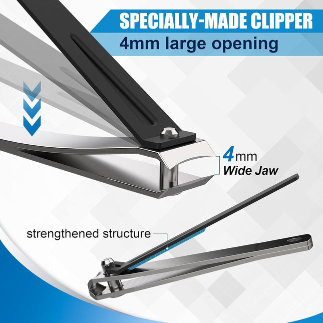 Long Handled Toenail Clippers Wide Jaw Opening, Free Bending, for Thick Nails, f