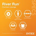 Intex 58854EP River Run Connect Inflatable Floating Lounge: Comfortable Backrest â Built-In Cup Holder â Durable Grab Handles â Easy-To-Use