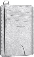 Ecovision Slim Minimalist Front Pocket Wallet, RFID Blocking Credit Card Holder Wallet with Detachable D-Shackle for Men Women