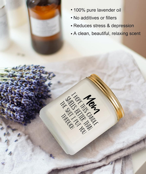 Gifts for Mom from Daughter Son, Mothers Day Birthday Christmas Thanksgiving Gifts for Mom, Stepmother Adoptive Mother, Lavender Scented Candle