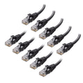 Cable Matters 10Gbps 10-Pack Snagless Cat 6 Ethernet Cable, 10ft, Black | 24 AWG Bare Copper, Gold-Plated RJ45, PoE++, 550MHz Bandwidth, Cat6